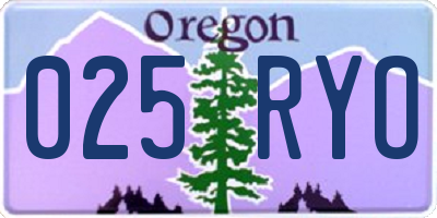 OR license plate 025RYO