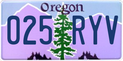 OR license plate 025RYV