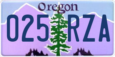 OR license plate 025RZA