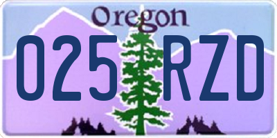 OR license plate 025RZD