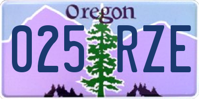 OR license plate 025RZE