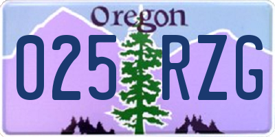 OR license plate 025RZG