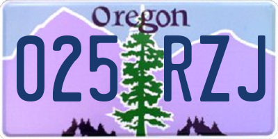 OR license plate 025RZJ