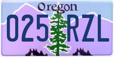 OR license plate 025RZL