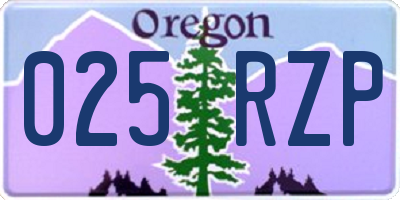 OR license plate 025RZP