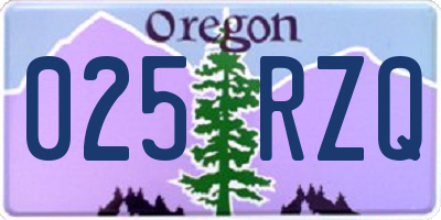 OR license plate 025RZQ