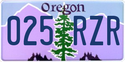 OR license plate 025RZR