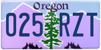 OR license plate 025RZT