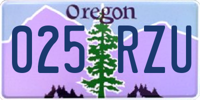 OR license plate 025RZU