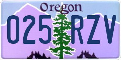 OR license plate 025RZV