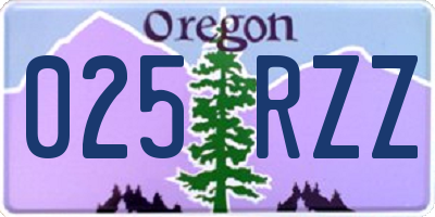 OR license plate 025RZZ