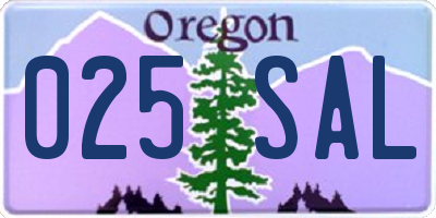OR license plate 025SAL