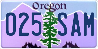 OR license plate 025SAM