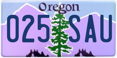OR license plate 025SAU