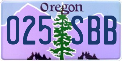OR license plate 025SBB