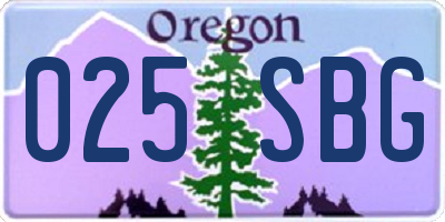 OR license plate 025SBG