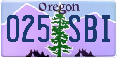 OR license plate 025SBI