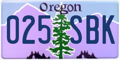 OR license plate 025SBK