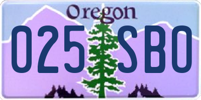 OR license plate 025SBO