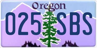 OR license plate 025SBS