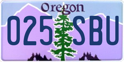 OR license plate 025SBU
