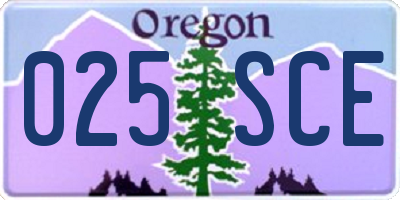 OR license plate 025SCE