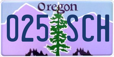OR license plate 025SCH