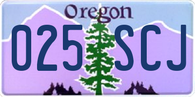 OR license plate 025SCJ