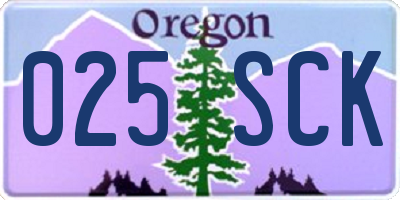 OR license plate 025SCK