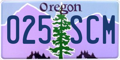 OR license plate 025SCM