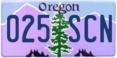 OR license plate 025SCN