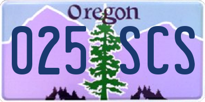 OR license plate 025SCS