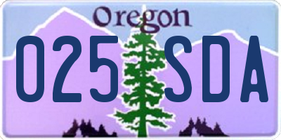 OR license plate 025SDA