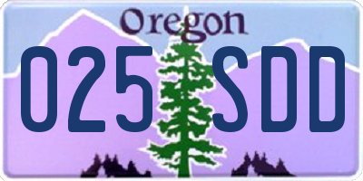 OR license plate 025SDD