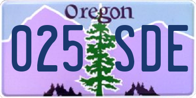 OR license plate 025SDE
