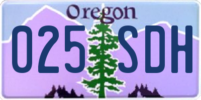 OR license plate 025SDH