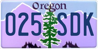 OR license plate 025SDK