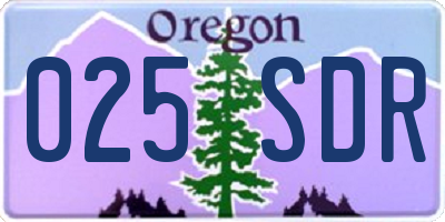 OR license plate 025SDR