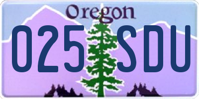 OR license plate 025SDU