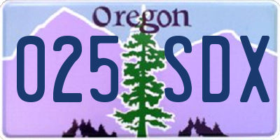OR license plate 025SDX