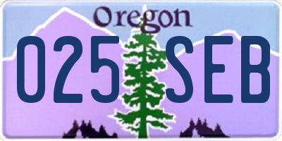 OR license plate 025SEB