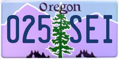 OR license plate 025SEI
