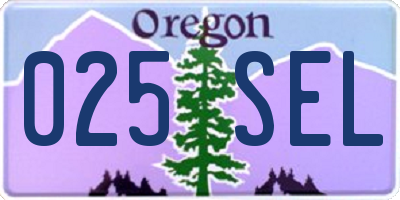 OR license plate 025SEL