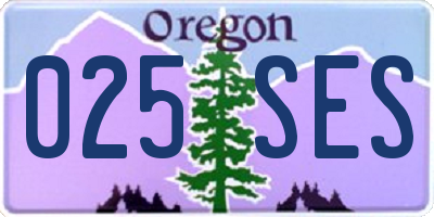 OR license plate 025SES