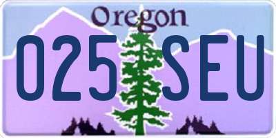 OR license plate 025SEU