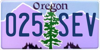 OR license plate 025SEV
