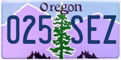 OR license plate 025SEZ