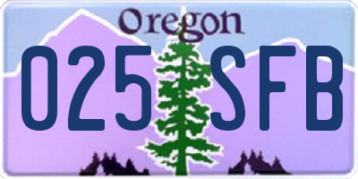 OR license plate 025SFB