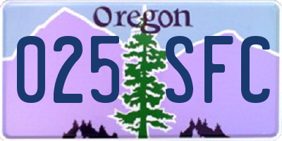 OR license plate 025SFC