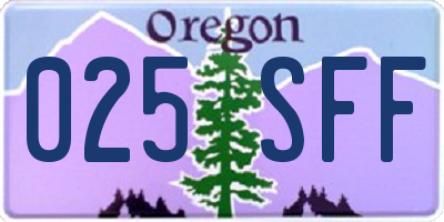 OR license plate 025SFF